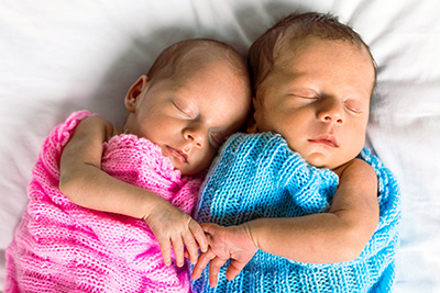 Boy and girl babies